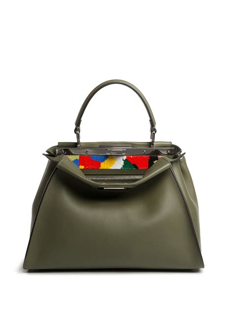 fendi peekaboo small green|Fendi peekaboo medium size.